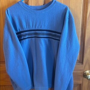 Covington Men's Blue Crewneck Sweater with Black Stripes